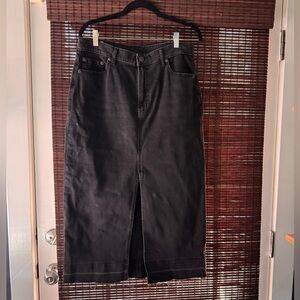 GAP Black Denim Midi Skirt